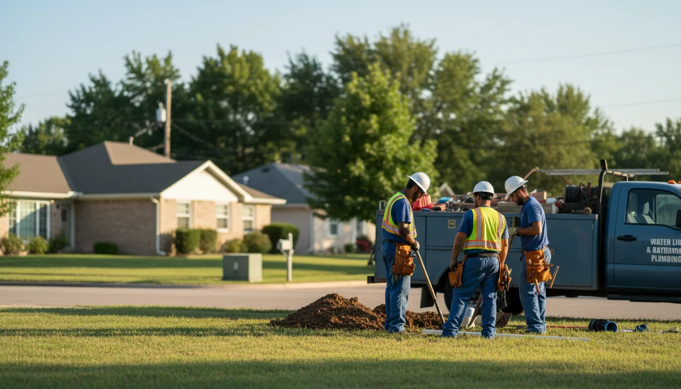 Residential water line and bathroom plumbing service in Progreso, TX